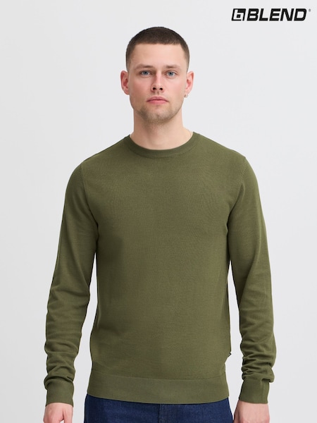 Зелений - Легкі трикотажні джемпери Blend круглий виріз (F45166) | 1 682 грн