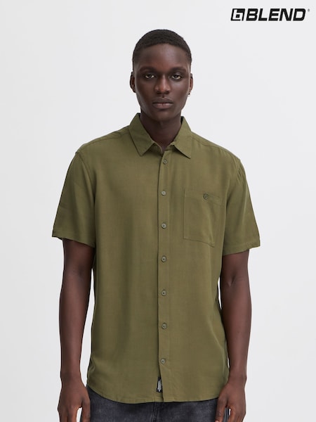 Blend Green Viscose Short Sleeve Shirt (F45181) | €40