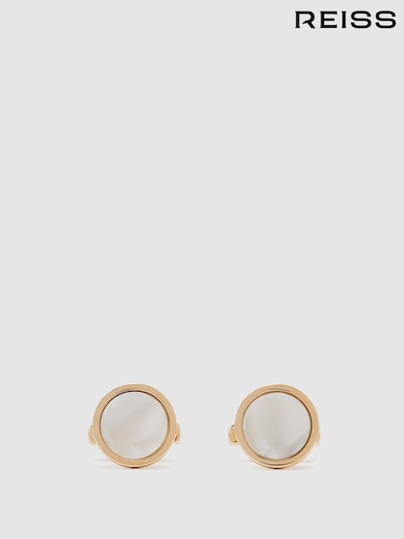 Reiss Gold Tone Ripley Inlaid Round Cufflinks (F45220) | €75