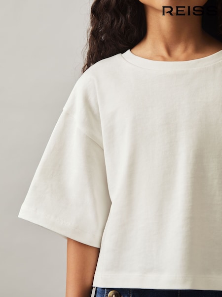 Marfil - Reiss Alex Cotton Cropped Oversize T-Shirt (F45248) | 20 €