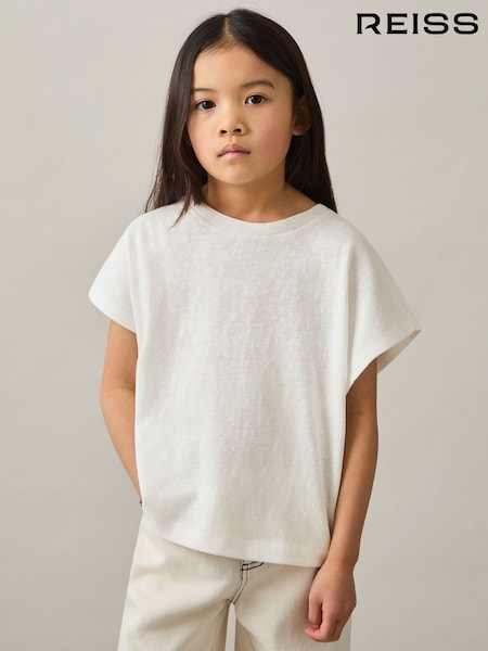 Reiss Ivory Marah 4-9 yrs Oversized Cotton-Blend T-Shirt (F45257) | AED144