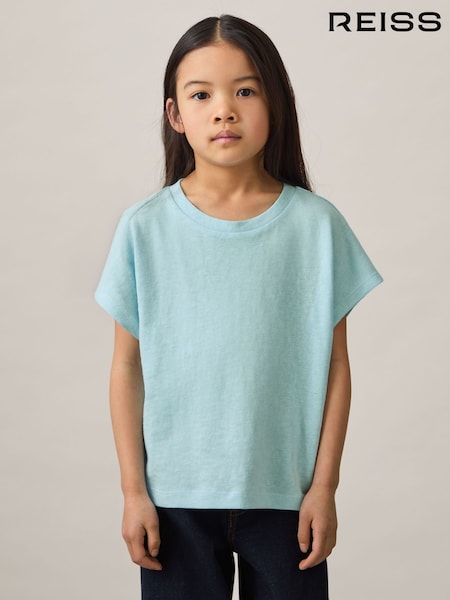 Reiss Blue Marah Oversized Cotton-Blend T-Shirt (F45258) | AED173