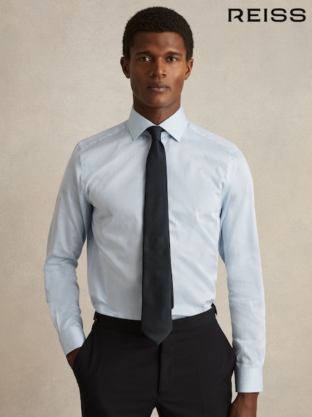 Reiss Blue Stripe Remote Bengal Cotton-Satin Bengal-Stripe Shirt (F45292) | €119