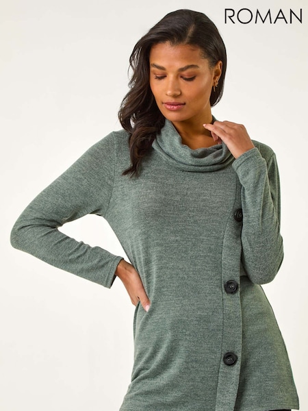 Verde - Roman Cowl Neck Buttoned Top (F45294) | 59 €