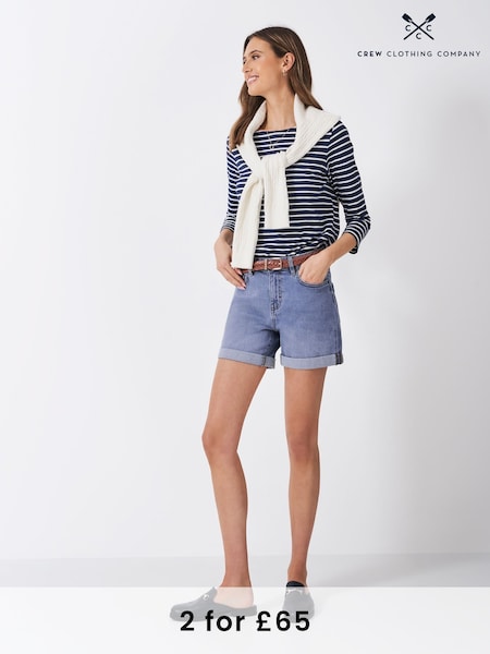 Crew Clothing Blue Cotton Denim Shorts (F45333) | €59