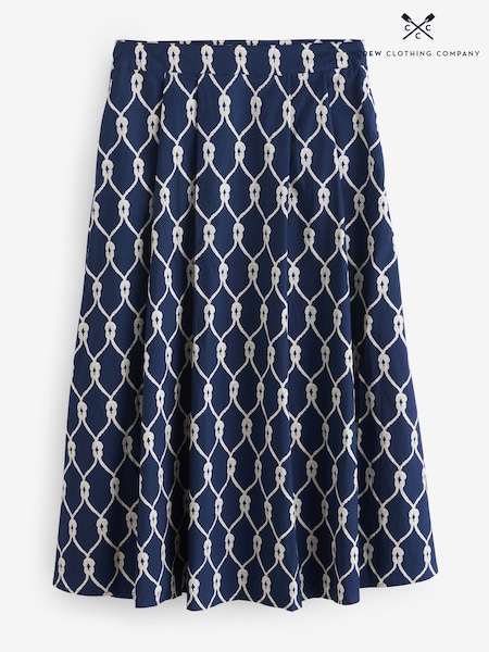 Crew Clothing Blue Gabby Cotton Skirt (F45338) | 292 QAR