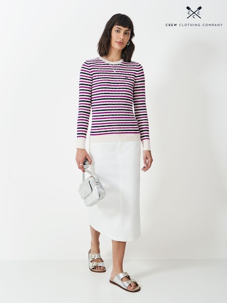 Crew Clothing White Ecru Heritage Cable Crew Neck Jumper (F45339) | 3,304 UAH
