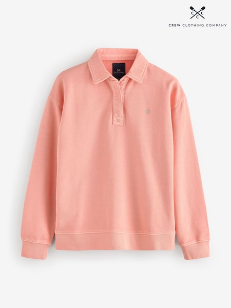Crew Clothing Pink Pigment Dyed Rugby Sweatshirt (F45342) | R$ 545