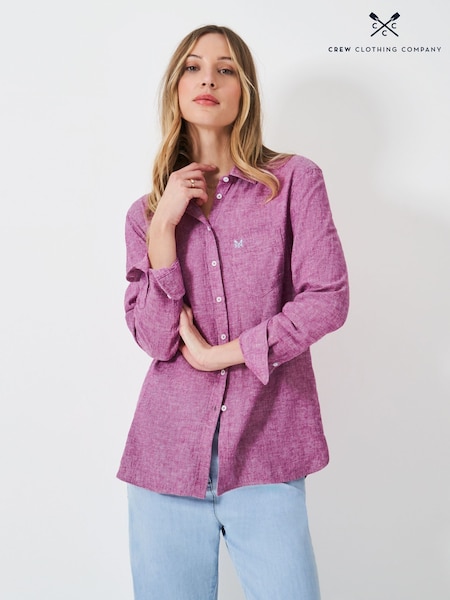 Crew Clothing Company Purple Linen Blend Shirt (F45360) | €78