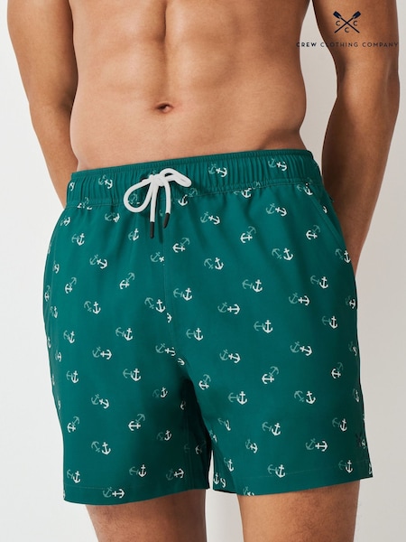 Crew Clothing Teal Blue Anchor Printed Swim Shorts (F45375) | €60