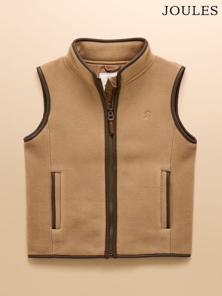 Joules Kids' Heritage Brown Fleece Gilet (F45383) | R$ 285 - R$ 345