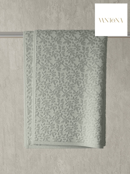 Vantona Green Jacquard Leaf 500gsm 100% Cotton Towel (F45671) | $30 - $46