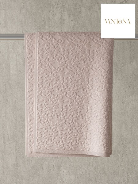 Vantona Pink Jacquard Leaf 500gsm 100% Cotton Towel (F45673) | $30 - $46