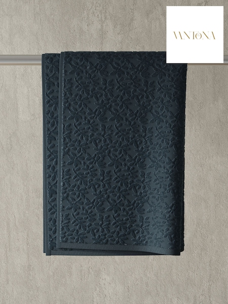 Vantona Grey Jacquard Leaf 500gsm 100% Cotton Towel (F45674) | $30 - $46