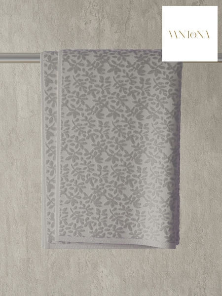 Vantona Grey Jacquard Leaf 500gsm Pair Towel (F45676) | $30 - $46
