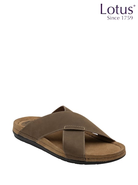 Lotus Green Leather Mule Sandals (F45683) | €73