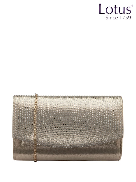 Gold - Lotus Clutch Bag with Chain (F45695) | 78 €