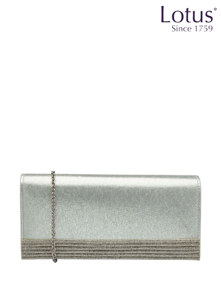 Silber - Lotus Clutch Bag with Chain (F45731) | 78 €