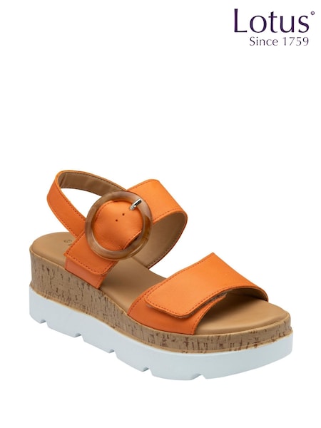 برتقالي - Lotus Flatform Sandals (F45744) | ‏349 د.إ.‏