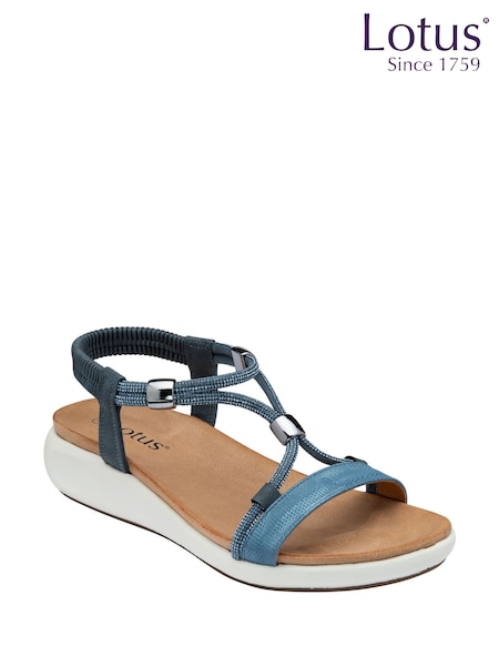 Lotus Blue Slip-On Open Toe Sandals (F45746) | €69