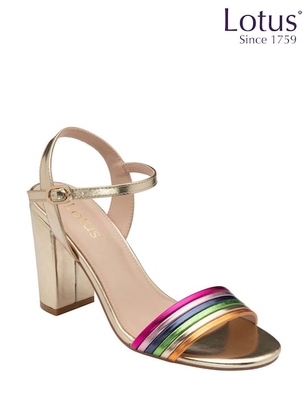 Золотой - Lotus Open Toe Heeled Sandals (F45754) | €86