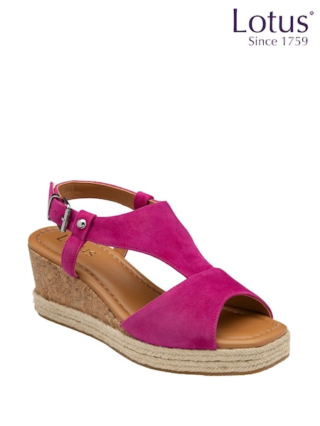 Lotus Pink Wedge Espadrille Sandals (F45759) | €89