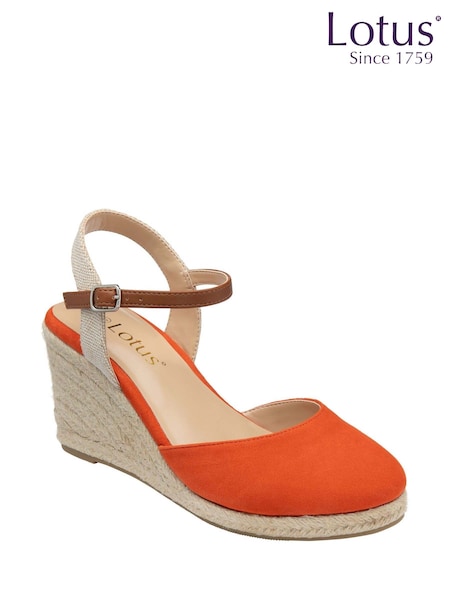 Lotus Orange Espadrille Wedges Shoes (F45797) | ₪352