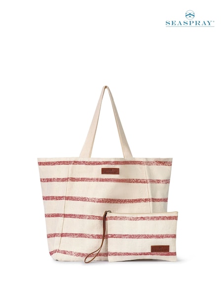Seaspray Jumbie Stripe Beach White Bag And Purse Set (F45799) | kr1 050