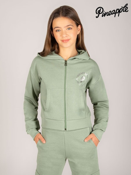 Zelená - Pineapple Logo Zip Hoodie (F45810) | €40
