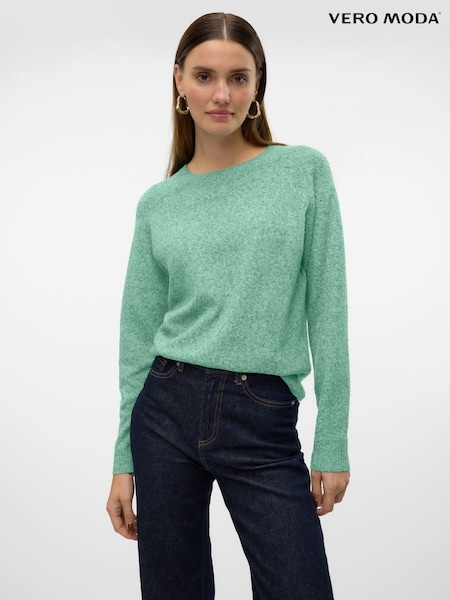 VERO MODA Green Round Neck Knitted Jumper (F45818) | €32