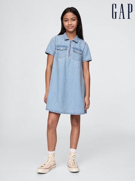 Gap Denim Pocket Quarter Zip Dress (4-13yrs) (F45831) | 54 €