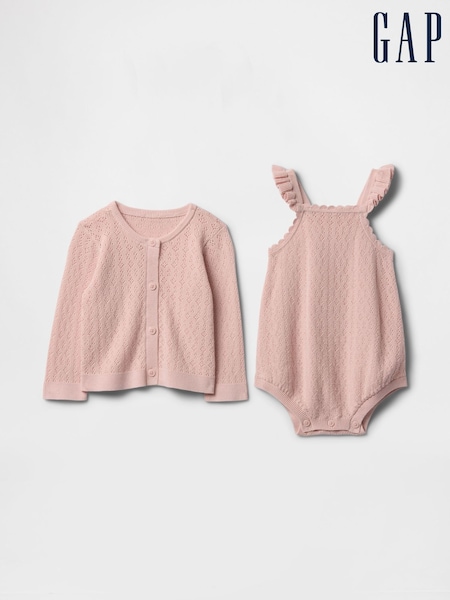 Gap Pink Cardigan Outfit Set (Newborn-24mths) (F45836) | €50
