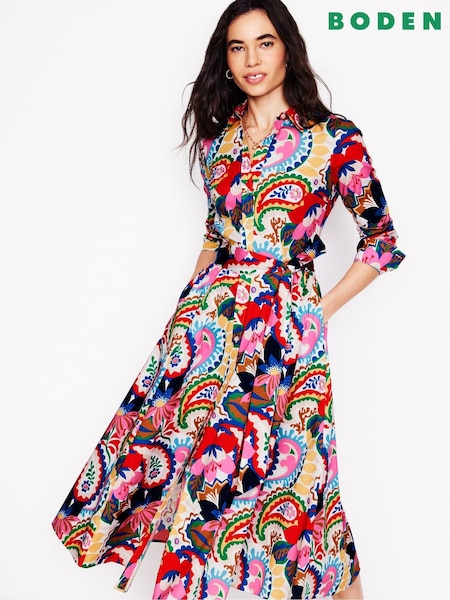 Boden Amy Cotton Midi Shirt Dress (F45854) | 656 LEI