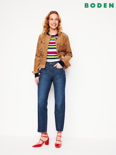 Boden Blue High Rise Rigid 100% Cotton Straight Jeans (F45857) | €134