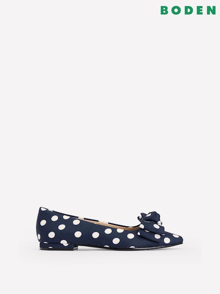 Boden Blue Chisel Toe Ballet Flats (F45860) | 643 QAR