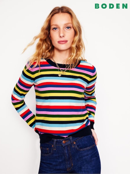 Boden Blue Emilia Cotton Crew Jumper (F45869) | AED174