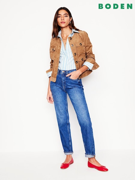 Boden Sky Blue High Rise Rigid 100% Cotton Straight Jeans (F45877) | €134
