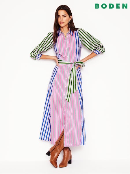 Boden Pink Clara Cotton 100% Cotton Shirt Dress (F45878) | LEI 760