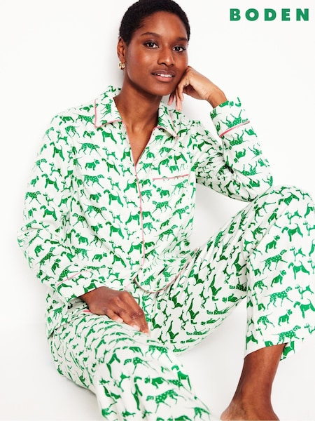 Boden Cream 100% Cotton Sateen 100% Cotton Pyjamas Shirt (F45898) | R$ 415
