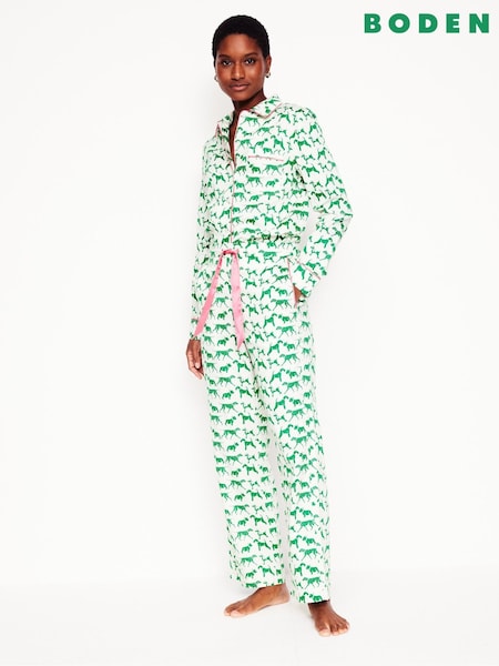 Boden Cream 100% Cotton Sateen Pyjamas Trousers (F45909) | R$ 415