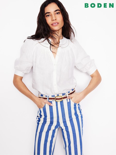 Boden White Bea 100% Linen Top (F45927) | €96