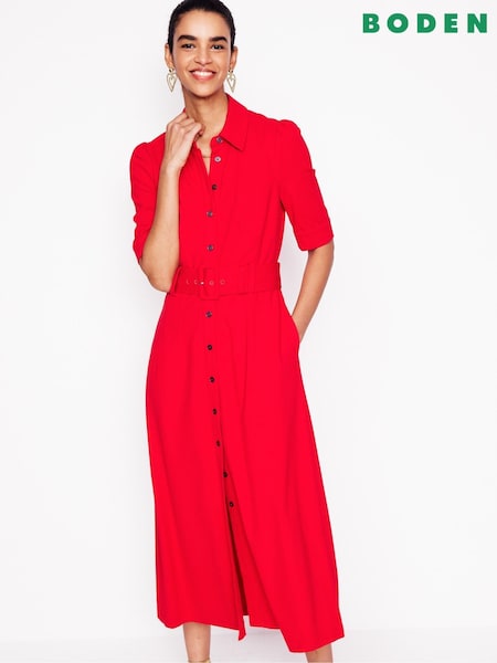 Punainen - Boden Fashion Ponte Shirt Dress (F45945) | €189