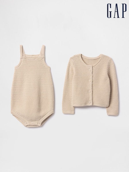 Gap Beige Cardigan Outfit Set (Newborn-24mths) (F45957) | €50