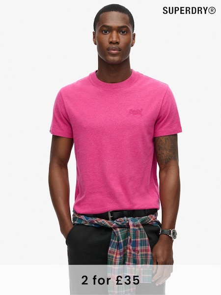Superdry Magenta Marl Essential Logo Embroidery T-Shirt (F45964) | €30