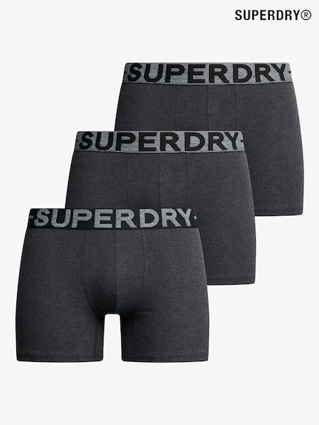 Superdry Raven Black Marl Logo Boxer Triple Pack (F45970) | €45