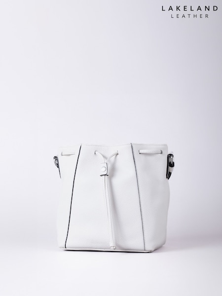 Lakeland Leather Ivory Crosby Bucket Bag (F46044) | AED466