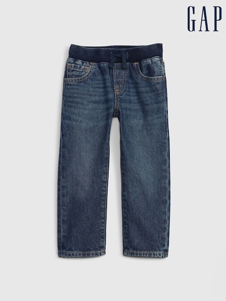 Gap Dark Wash Blue High Waisted Straight Pull On Jeans (6mths-5yrs) (F46052) | €36