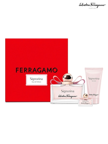 Salvatore Ferragamo Signorina Women Eau de Parfum 100ml Body Lotion 50ml And 5ml Travel Spray Gift Set (F46086) | €108