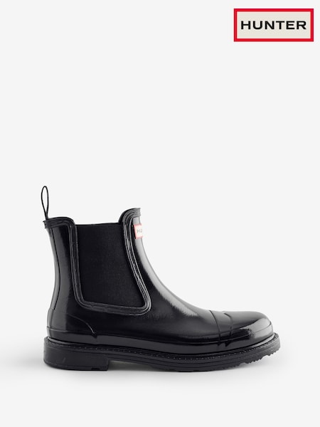 Hunter Womens Chelsea Commando Gloss Black Boots (F46103) | €159