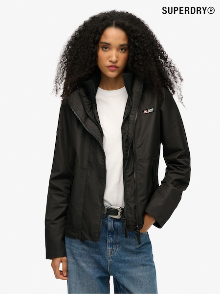 Superdry Black Hooded Mountain Windbreaker Jacket (F46153) | ₪453